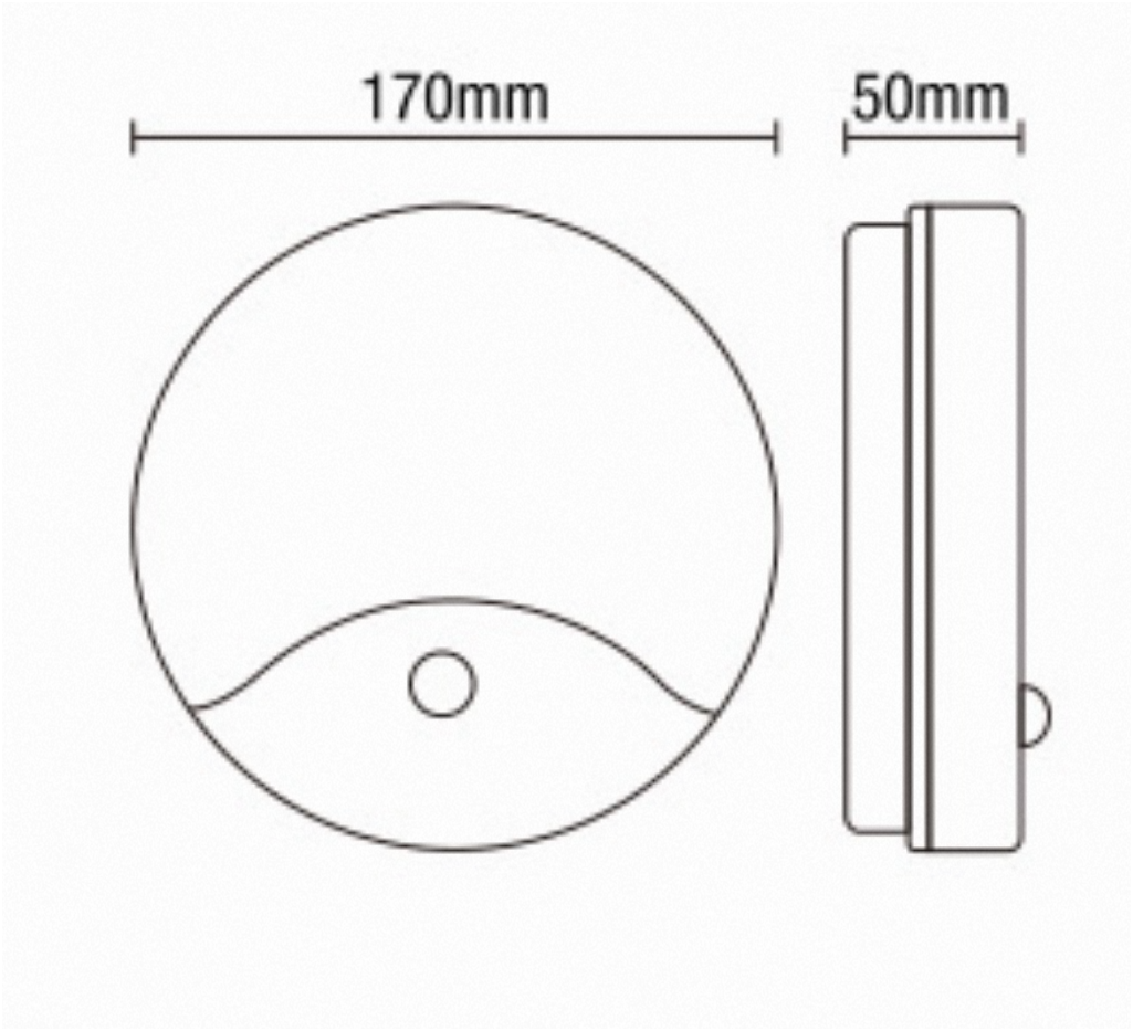 Turus 15 Watt LED Outdoor Bulkhead Light with PIR- Round/ Oval Finish
