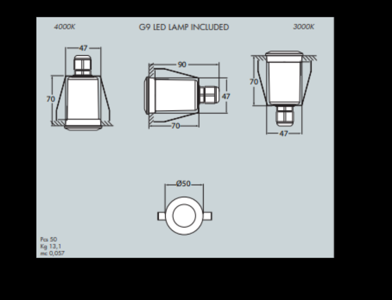 Teresa G9 1.7W 3K Led Ground Light- Grey/ Black Frosted