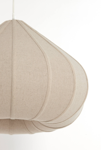 Zubeda Hanging Lamp - Linen Natural/ White Finishes