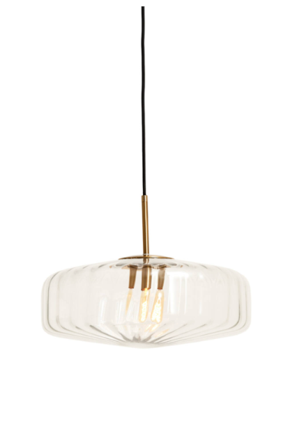 PLEAT Hanging Lamp - 40cm Glass Clear and Gold