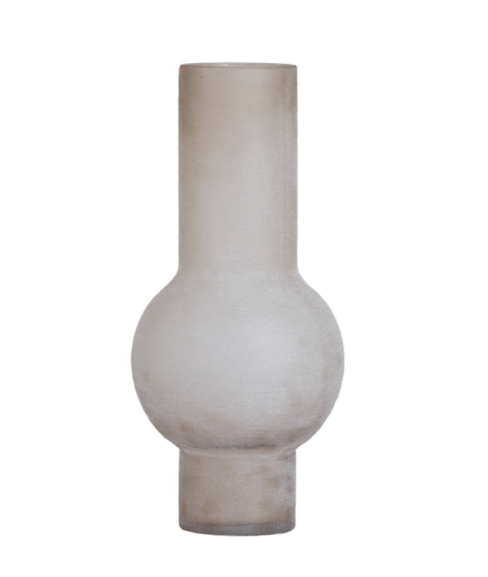 LAZARO Vase - Glass Matt Light Brown