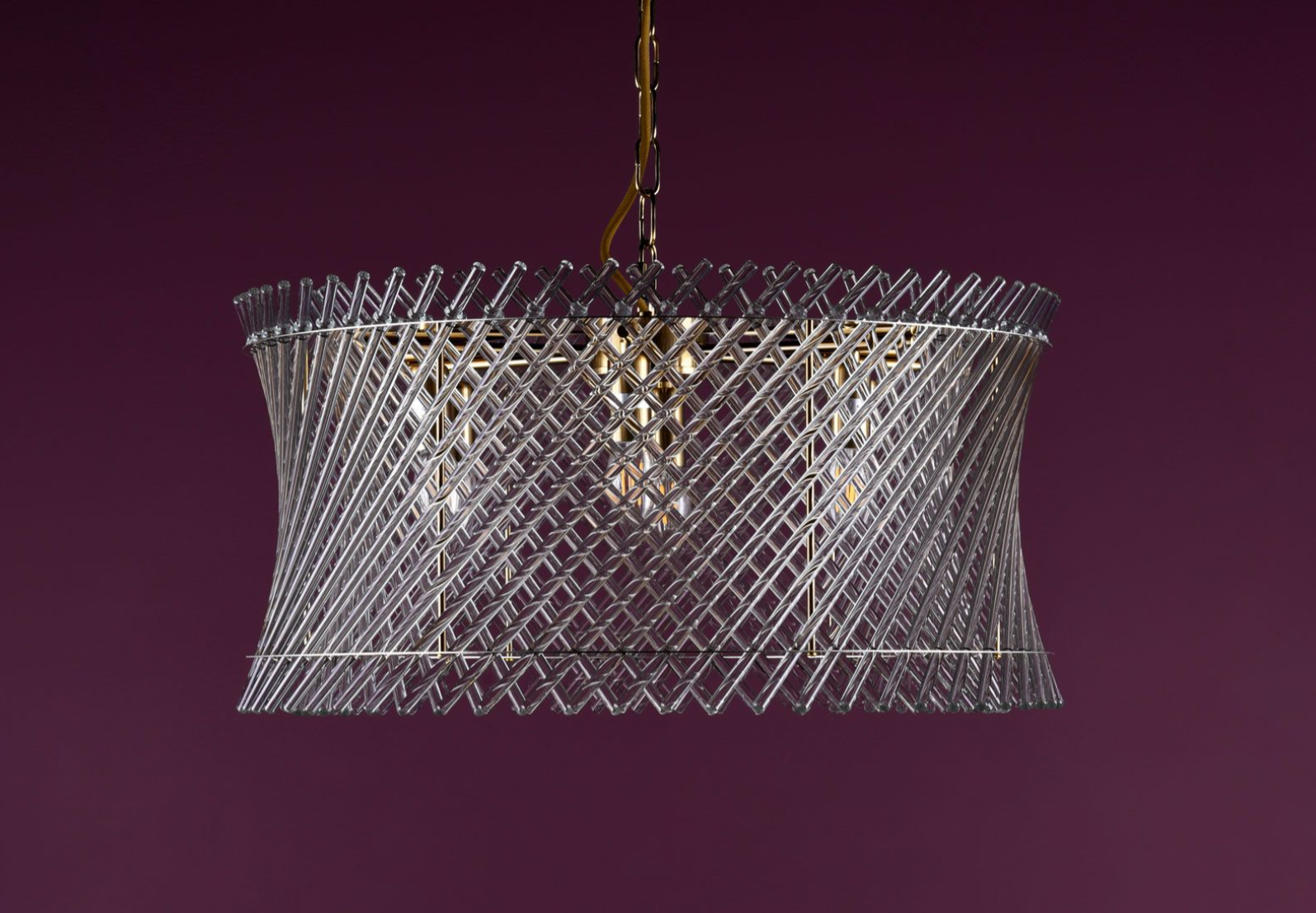Loire 6 Light Pendant-  Natural Brass and Glass