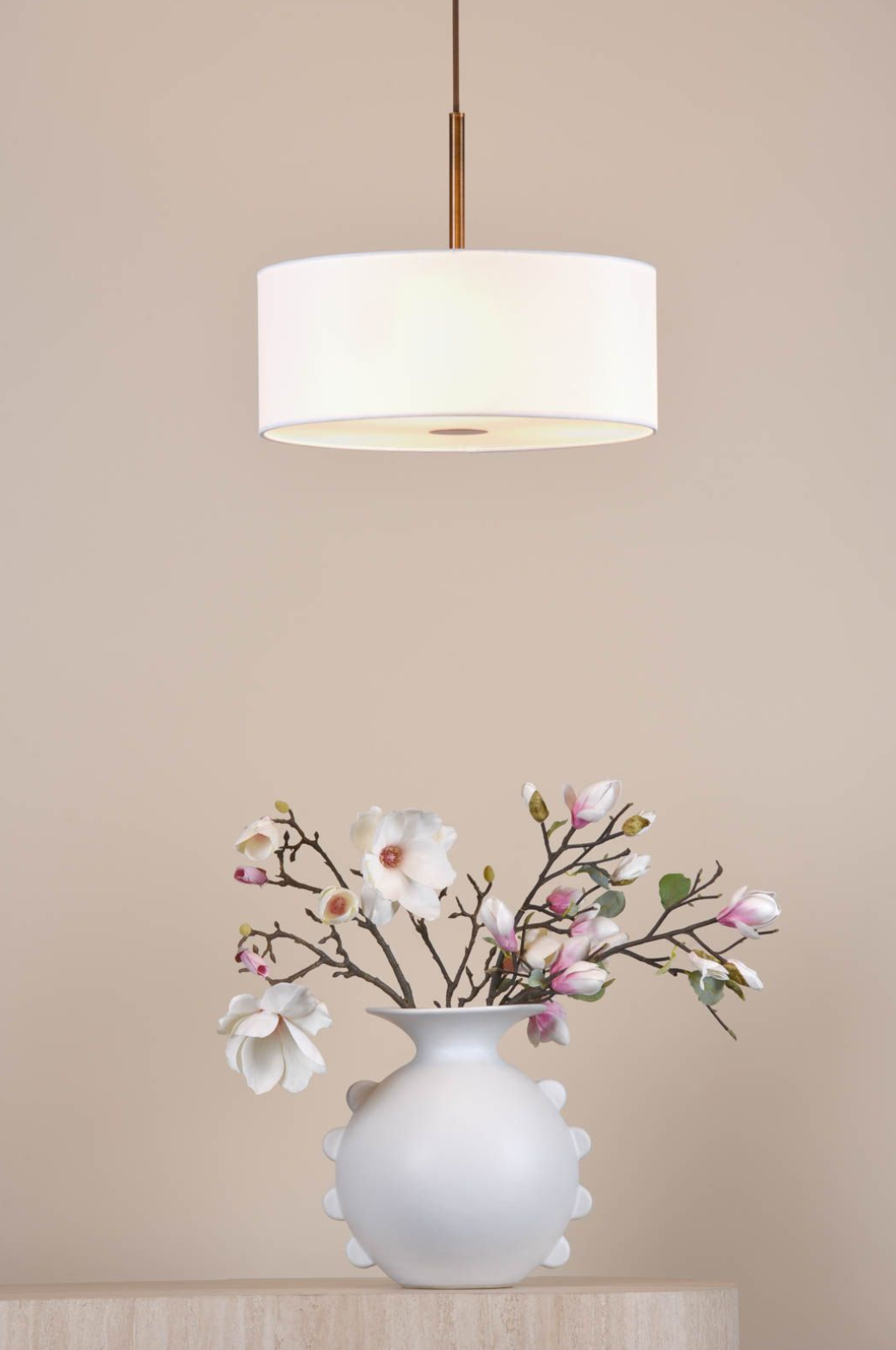 Isla 3 Light Pendant- Antique Bronze and Ivory Shade