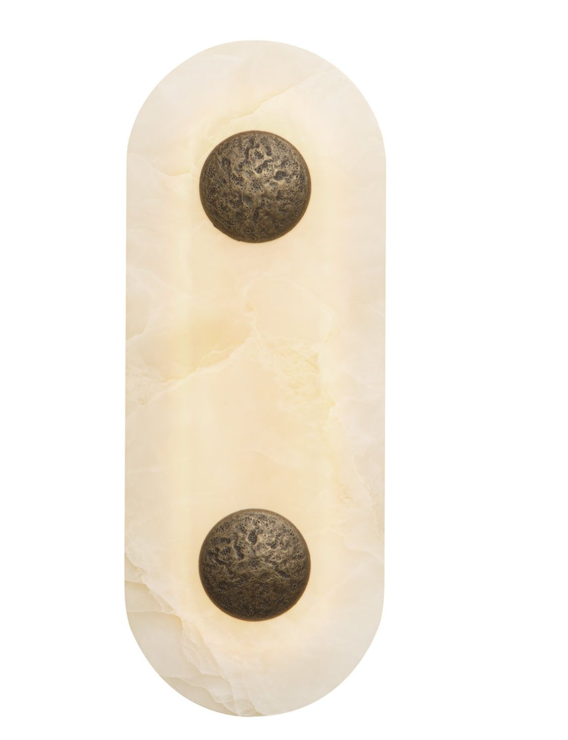 Boca LED Wall Light-  Alabaster Glass and Antique Brass