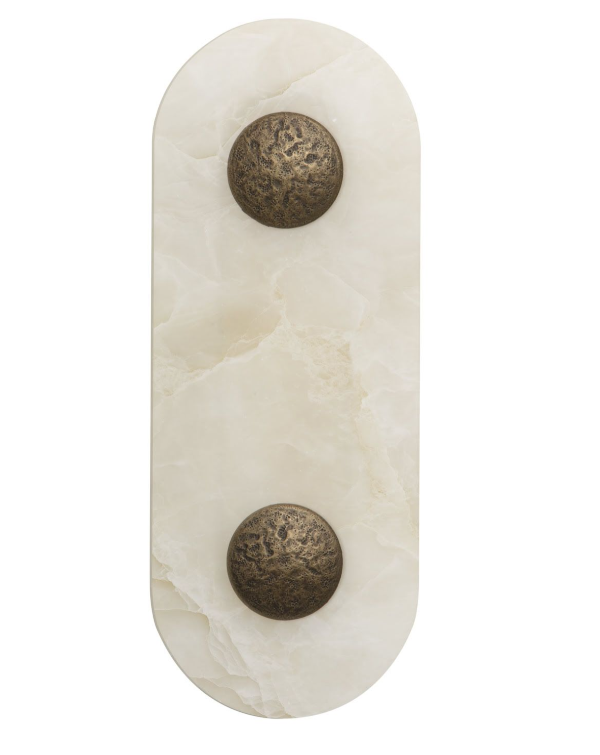 Boca LED Wall Light-  Alabaster Glass and Antique Brass