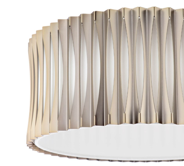Netra 3 Lt Flush Light-  Satin Bronze and Ivory