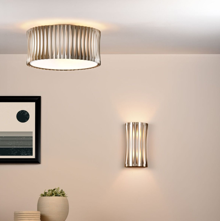 Netra 3 Lt Flush Light-  Satin Bronze and Ivory