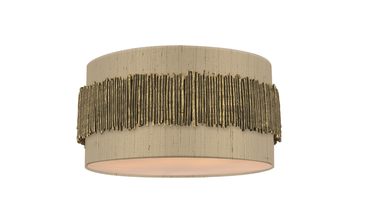 Willow 4 Lt Flush Light-  Gold With Bespoke Shade