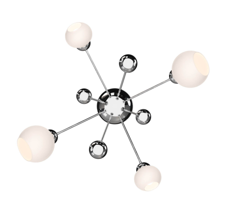 Cosmos 4 Light Ceiling Light- Polished Chrome/ Butter Brass
