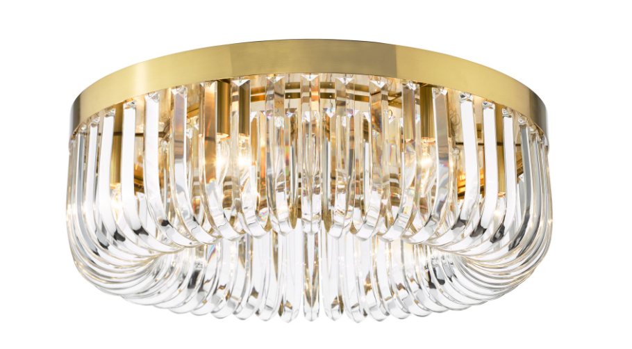 Sigourney 6Lt Flush Ceiling Light- Polished Nickel & Satin Gold Finishes