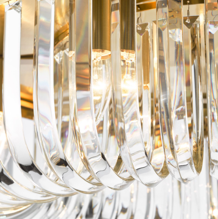 Sigourney 6Lt Flush Ceiling Light- Polished Nickel & Satin Gold Finishes