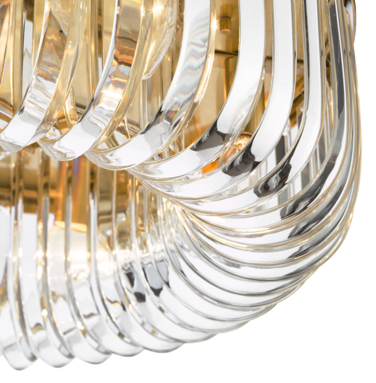 Sigourney 6Lt Flush Ceiling Light- Polished Nickel & Satin Gold Finishes