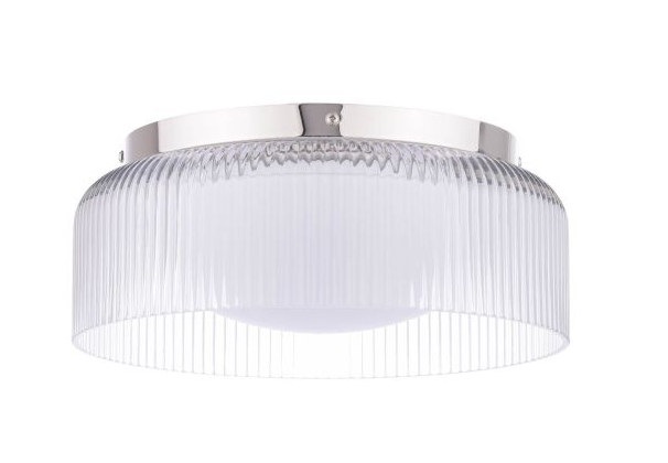 Charissa Bathroom Ceiling Light- Polished Chrome/ Black Finish