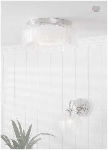 Charissa Bathroom Ceiling Light- Polished Chrome/ Black Finish