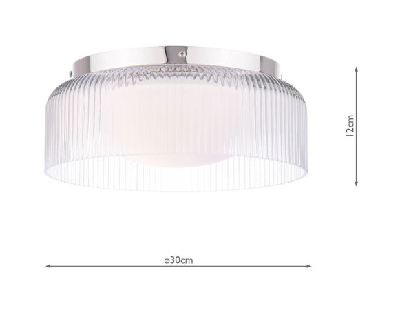 Charissa Bathroom Ceiling Light- Polished Chrome/ Black Finish