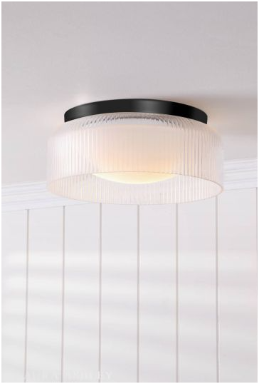 Charissa Bathroom Ceiling Light- Polished Chrome/ Black Finish