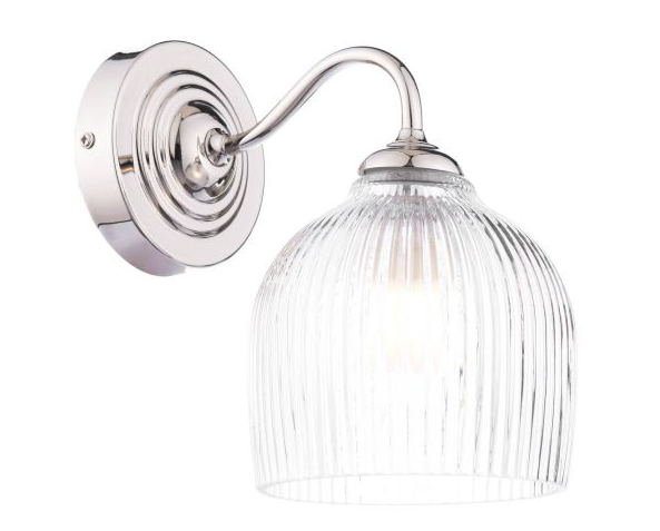 Charissa Bathroom Wall Light- Matt Black/ Polished Chrome