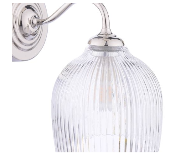 Charissa Bathroom Wall Light- Matt Black/ Polished Chrome