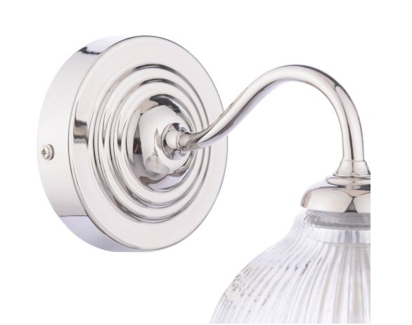 Charissa Bathroom Wall Light- Matt Black/ Polished Chrome