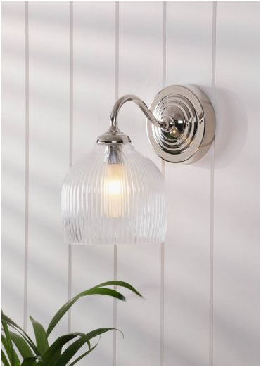 Charissa Bathroom Wall Light- Matt Black/ Polished Chrome