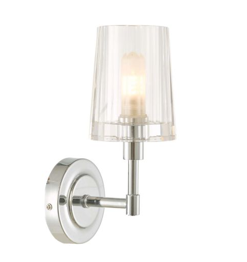 Blake Bathroom Wall Light- Polished Chrome and Crystal