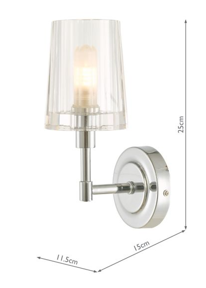 Blake Bathroom Wall Light- Polished Chrome and Crystal