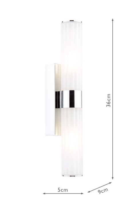 Lars 2 Light Bathroom Wall Light- Polished Chrome/ Brushed Gold/ Black Finishes