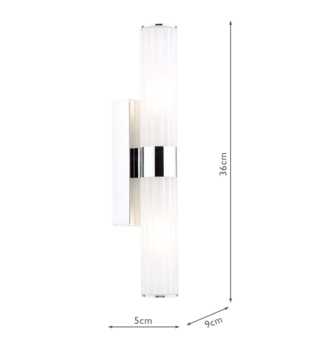 Lars 2 Light Bathroom Wall Light- Polished Chrome/ Brushed Gold/ Black Finishes