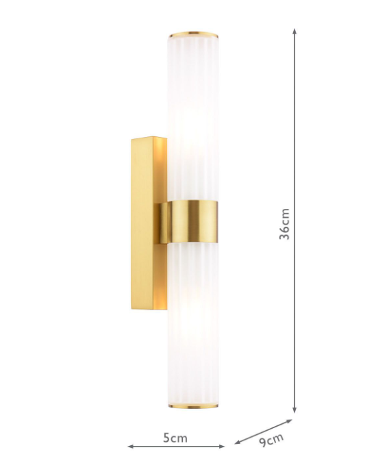 Lars 2 Light Bathroom Wall Light- Polished Chrome/ Brushed Gold/ Black Finishes