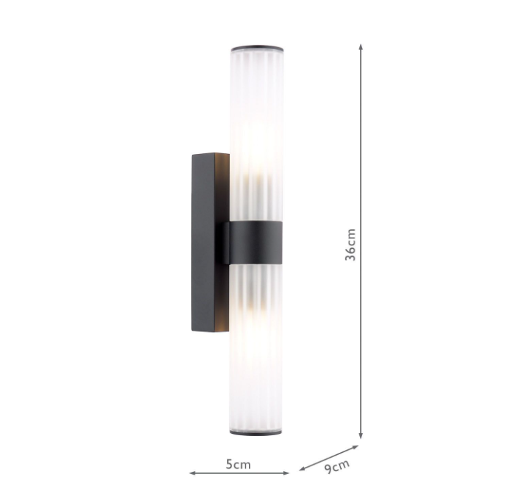 Lars 2 Light Bathroom Wall Light- Polished Chrome/ Brushed Gold/ Black Finishes