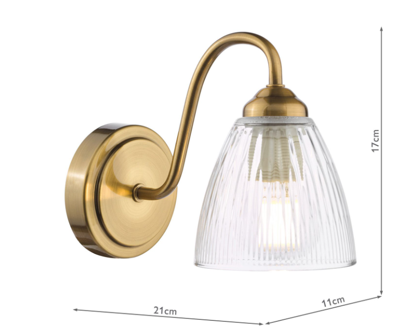 Glynis Wall Light- Antique Bronze/ Polished Nickel