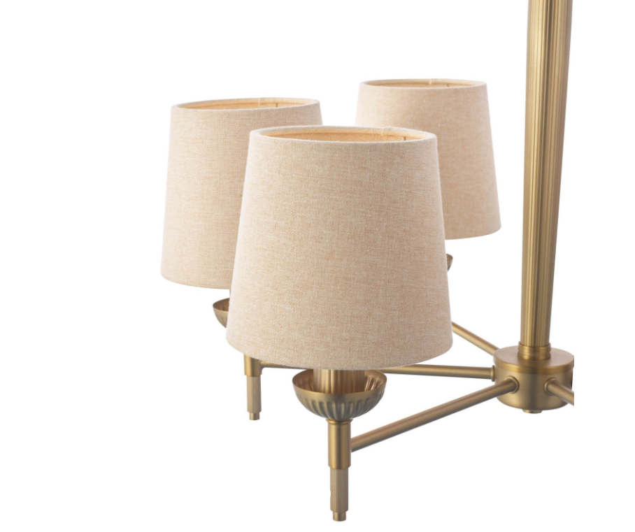 Sullivan 6 Light Chandelier- Matt Champagne With Taupe Shade