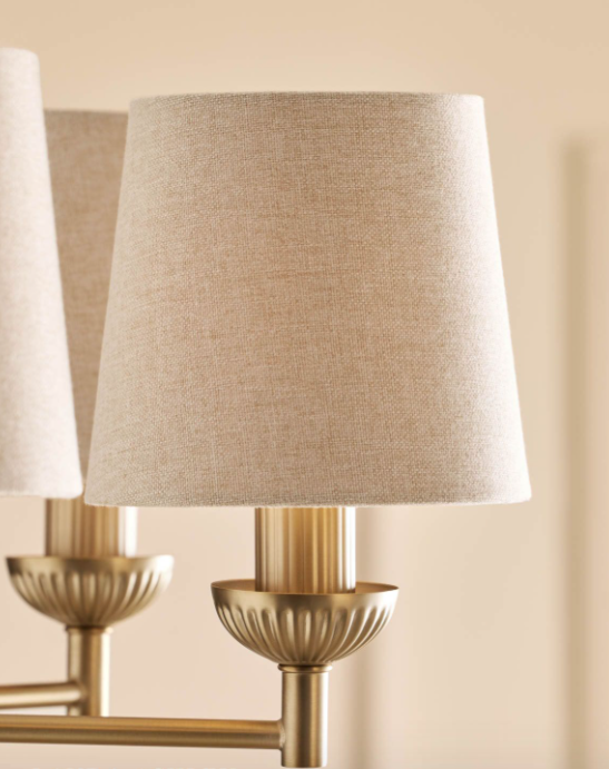 Sullivan 6 Light Chandelier- Matt Champagne With Taupe Shade