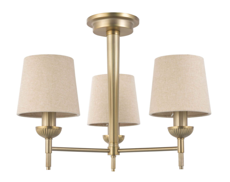Sullivan 3 Light Semi-Flush Matt Champagne With Taupe Shade