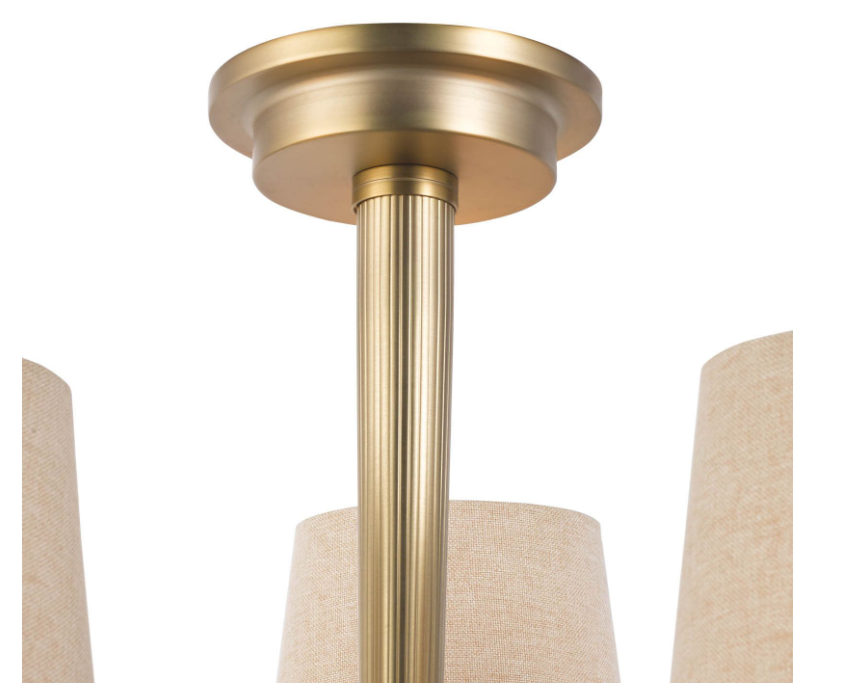Sullivan 3 Light Semi-Flush Matt Champagne With Taupe Shade