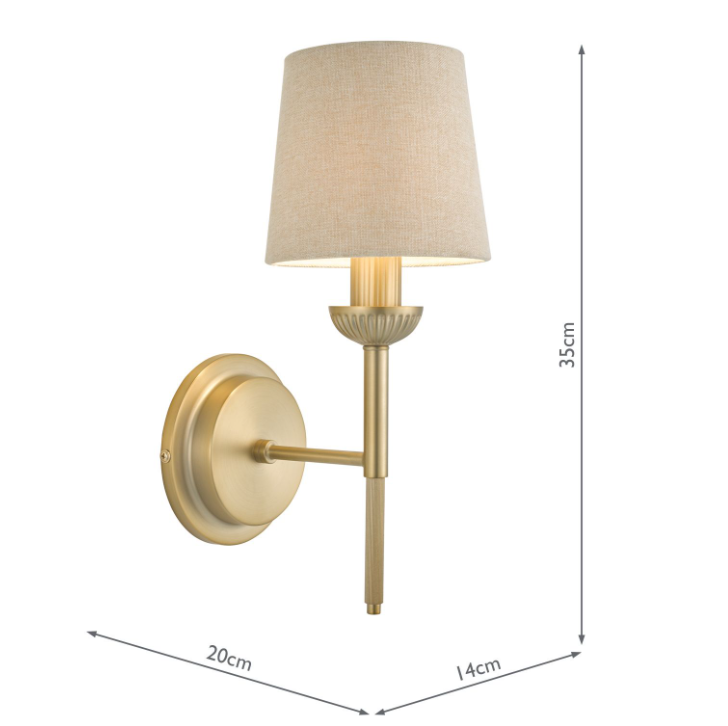 Sullivan Wall Light-  Matt Champagne With Shade