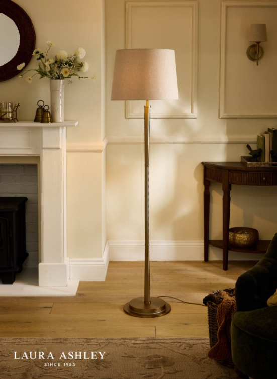 Sullivan Floor Lamp- Matt Champagne With Shade