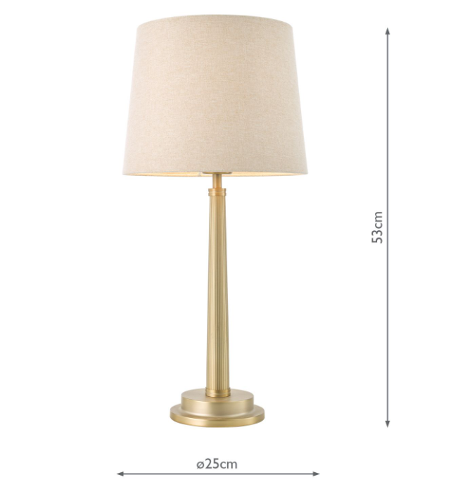 Sullivan Table Lamp- Matt Champagne With Shade