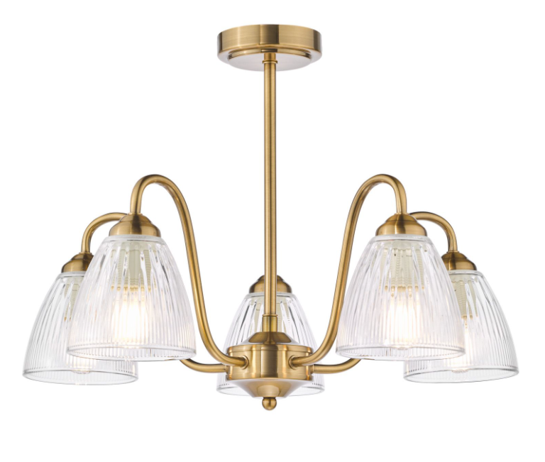 Glynis 3/5 Lt Semi Flush Ceiling Light- Antique Bronze/ Polished Nickel Finishes