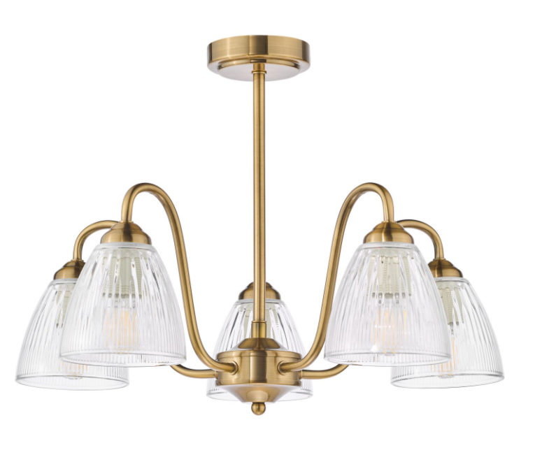 Glynis 3/5 Lt Semi Flush Ceiling Light- Antique Bronze/ Polished Nickel Finishes