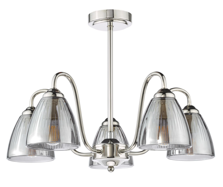 Glynis 3/5 Lt Semi Flush Ceiling Light- Antique Bronze/ Polished Nickel Finishes