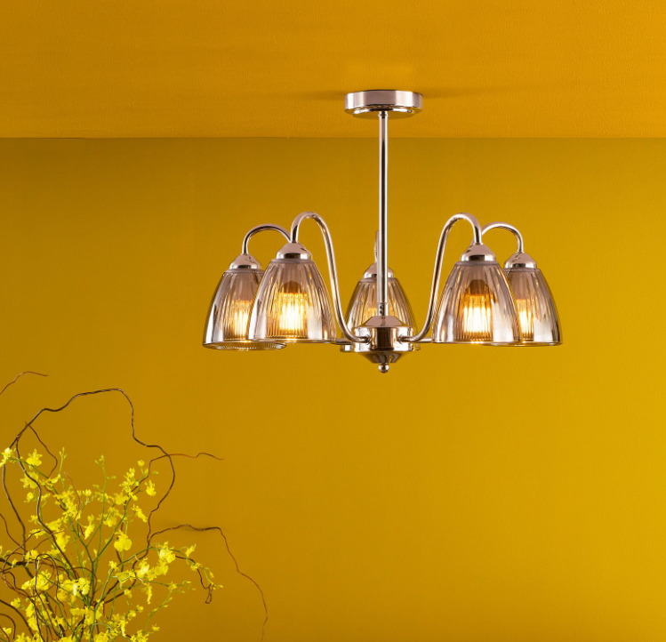 Glynis 3/5 Lt Semi Flush Ceiling Light- Antique Bronze/ Polished Nickel Finishes