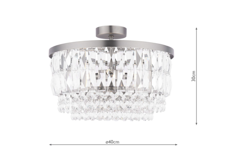 Rhosill 3 Lt Semi-Flush Light- Aged Pewter/ Antique Brass
