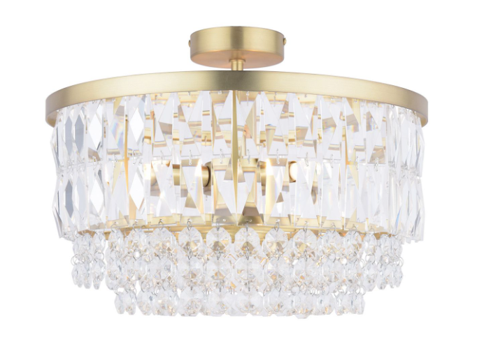 Rhosill 3 Lt Semi-Flush Light- Aged Pewter/ Antique Brass