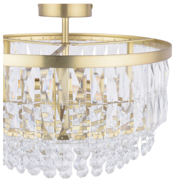 Rhosill 3 Lt Semi-Flush Light- Aged Pewter/ Antique Brass