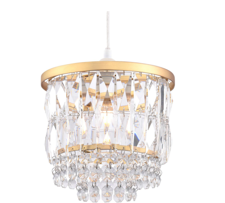 Rhosill Easy Fit Pendant- Crystal and Matt Antique Brass