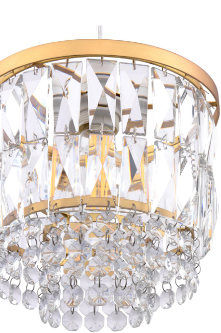 Rhosill Easy Fit Pendant- Crystal and Matt Antique Brass