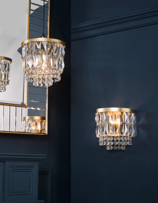 Rhosill Easy Fit Pendant- Crystal and Matt Antique Brass