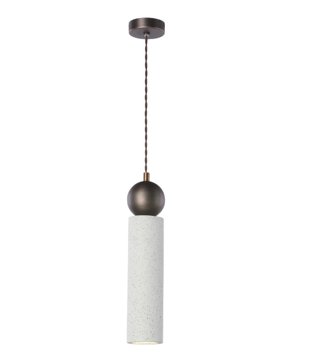 Ayla Single Pendant-  Jesmonite and Antique Brass