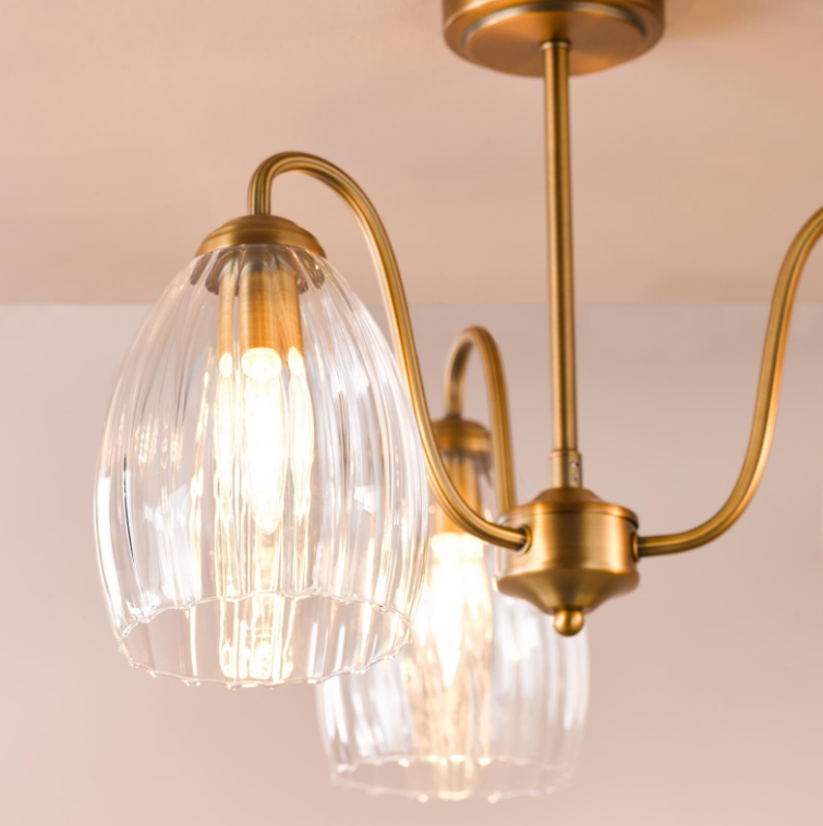 Valora 3Lt Semi Flush Light- Antique Bronze & Polished Nickel